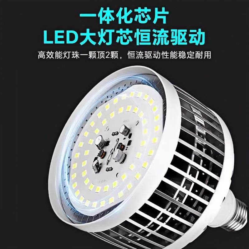 led灯泡E27螺口大功率厂房车间工地强光照明灯200W超亮节能球泡灯