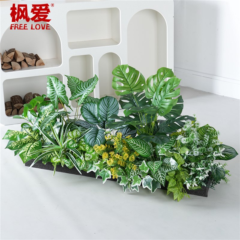 仿真绿植套装组合假花仿真花卉隔断花槽花箱售楼部餐厅装饰花草