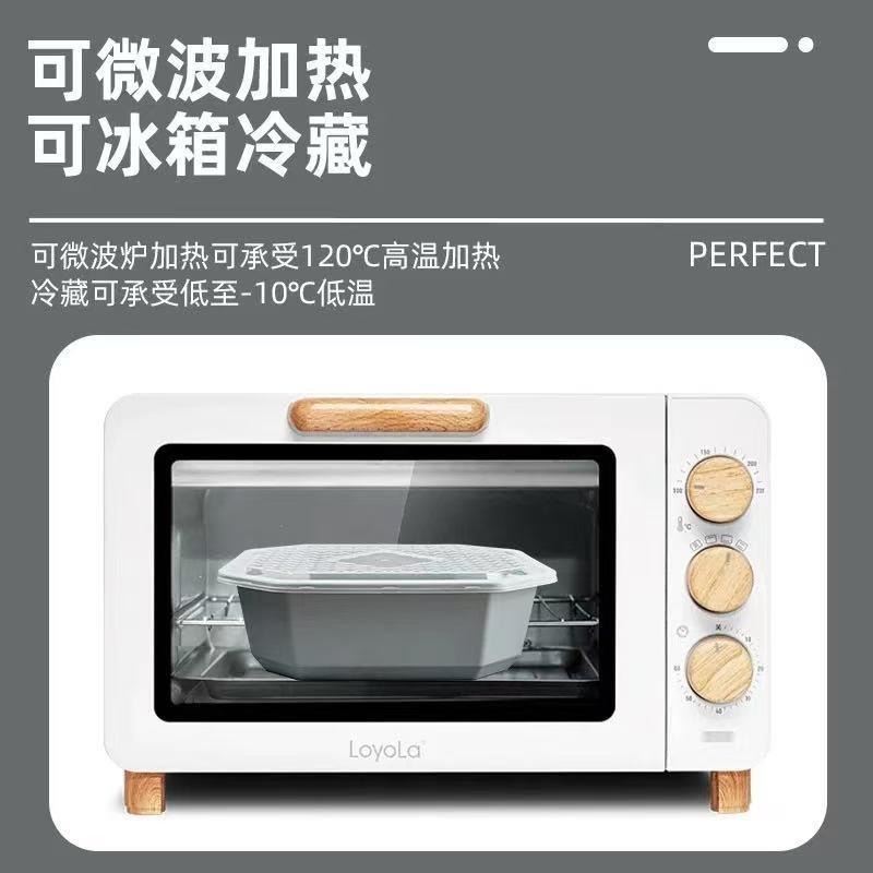 一次性餐盒食品级可微波加热饭盒双层外卖打包盒八角形高档便当盒