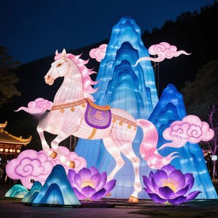 新年春节大型花灯组合马年主题景区灯会氛围节日源头厂家定制设计