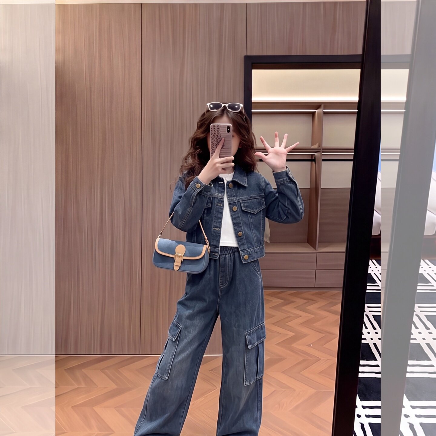 女童牛仔套装早秋季2026新款中大