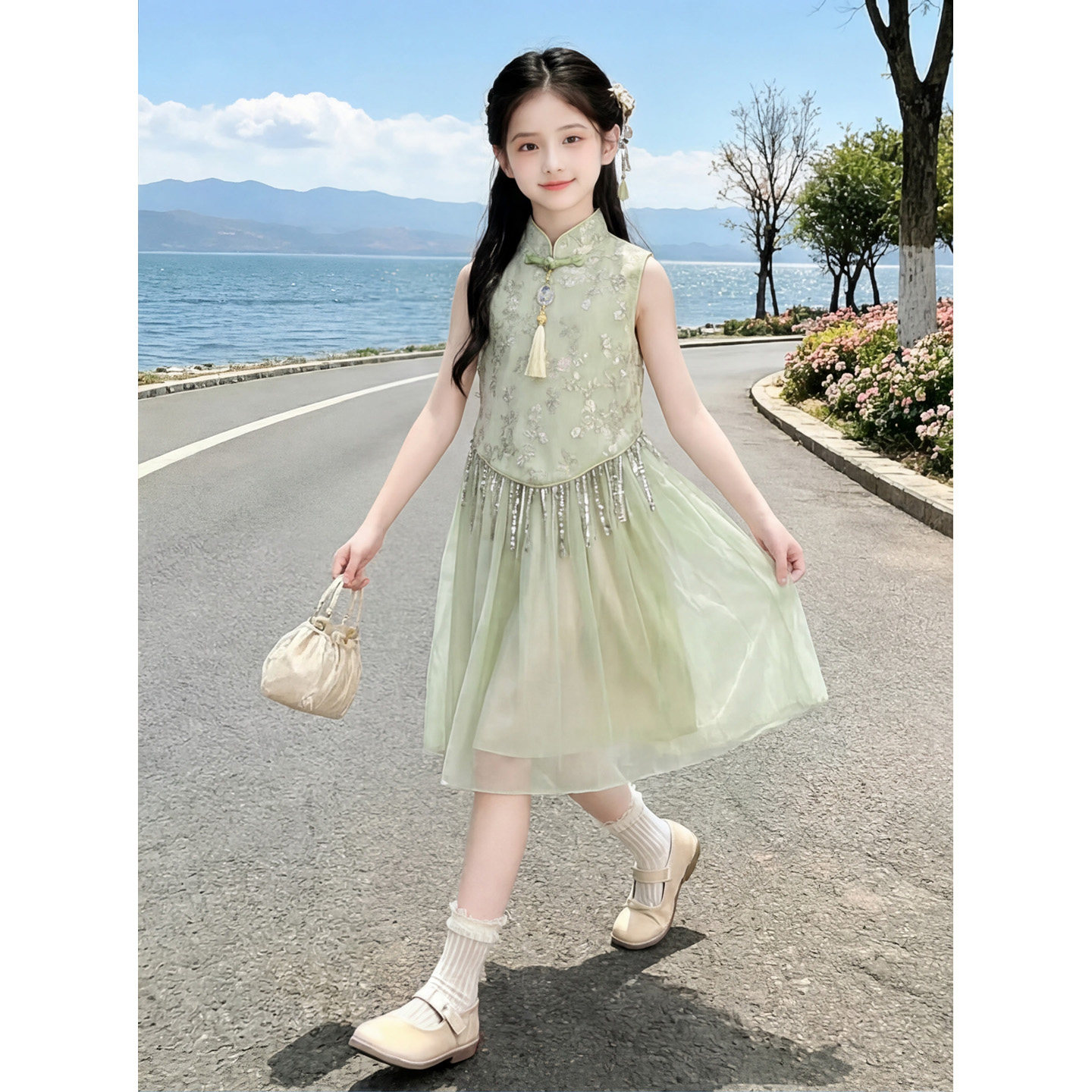 女童旗袍连衣裙夏季中国风儿童汉