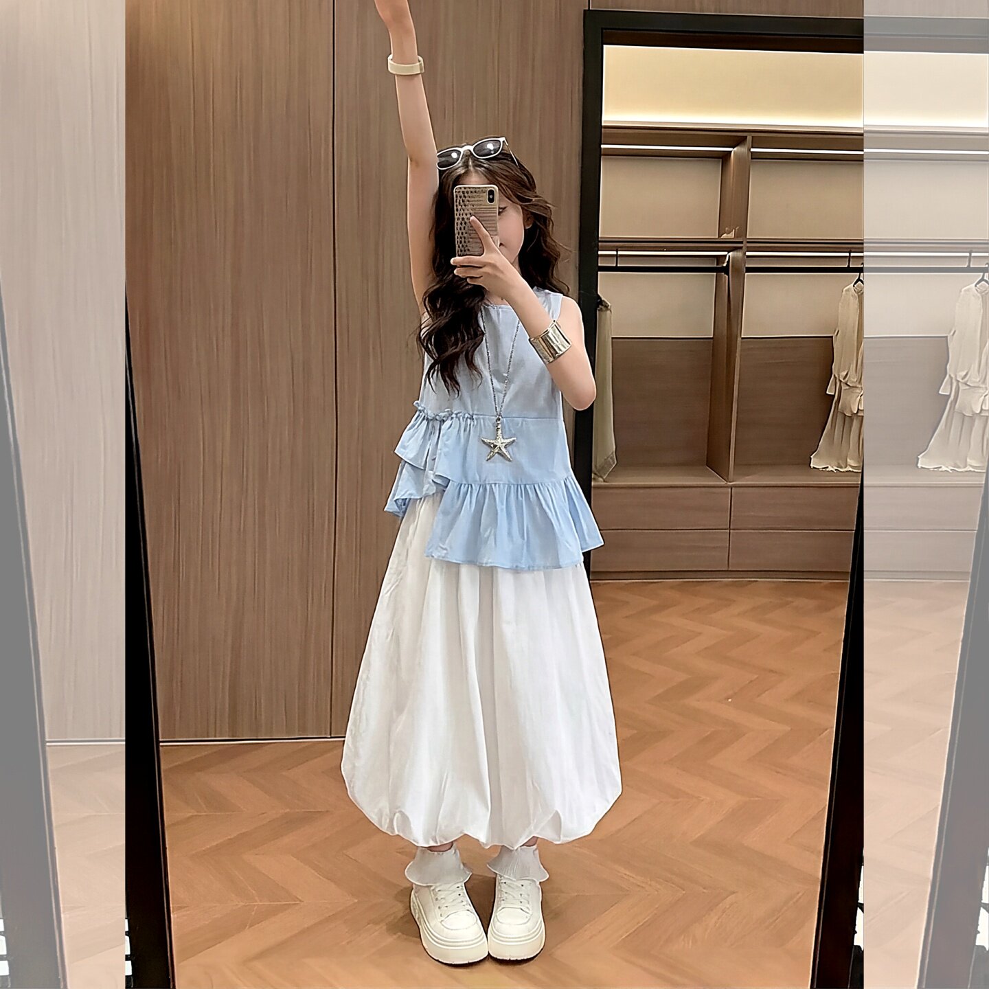 女童夏季套装2026新款中大童洋气