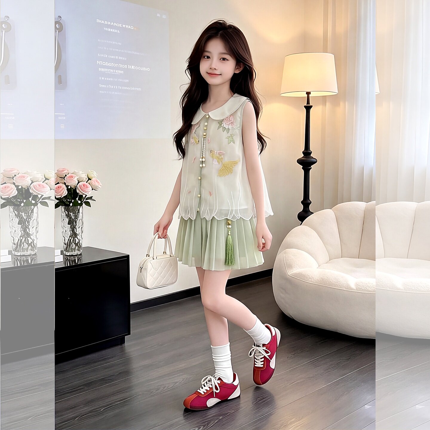女童超好看新中式风夏季套装2026