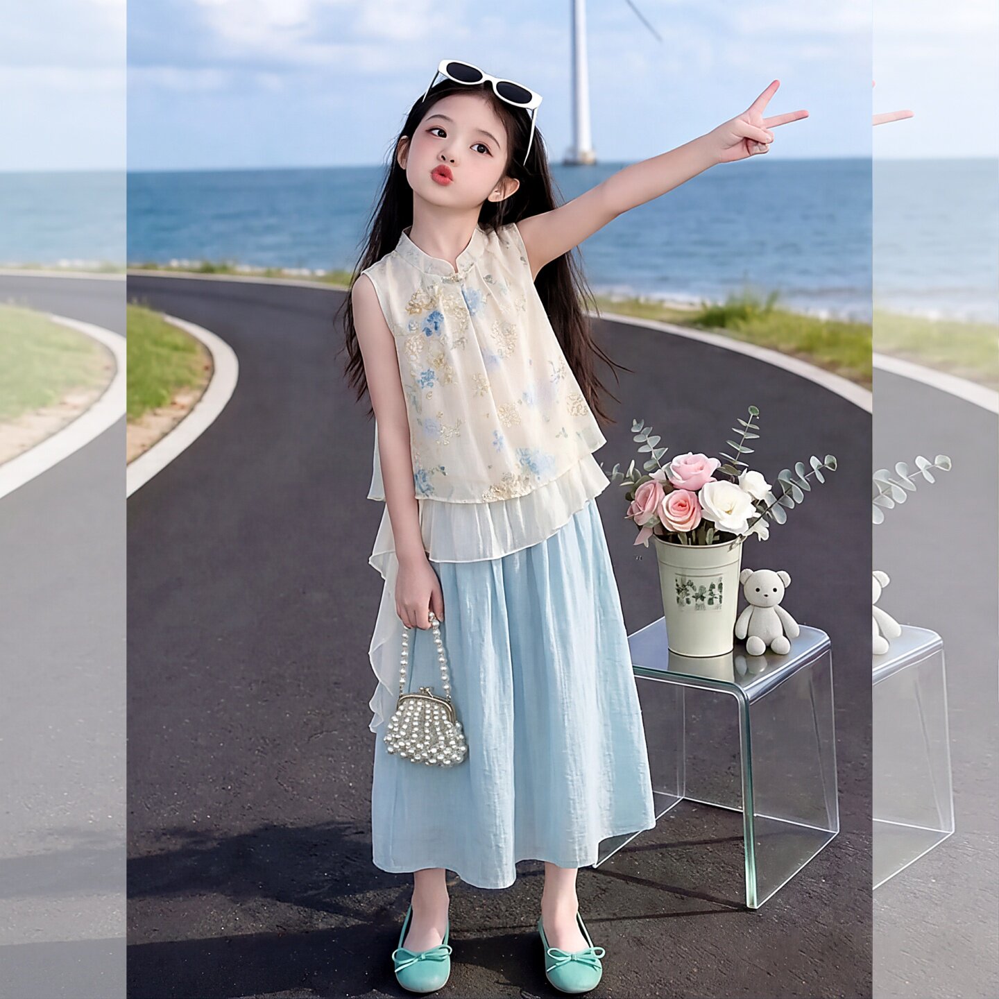 女童夏季新中式汉服套装2026中童
