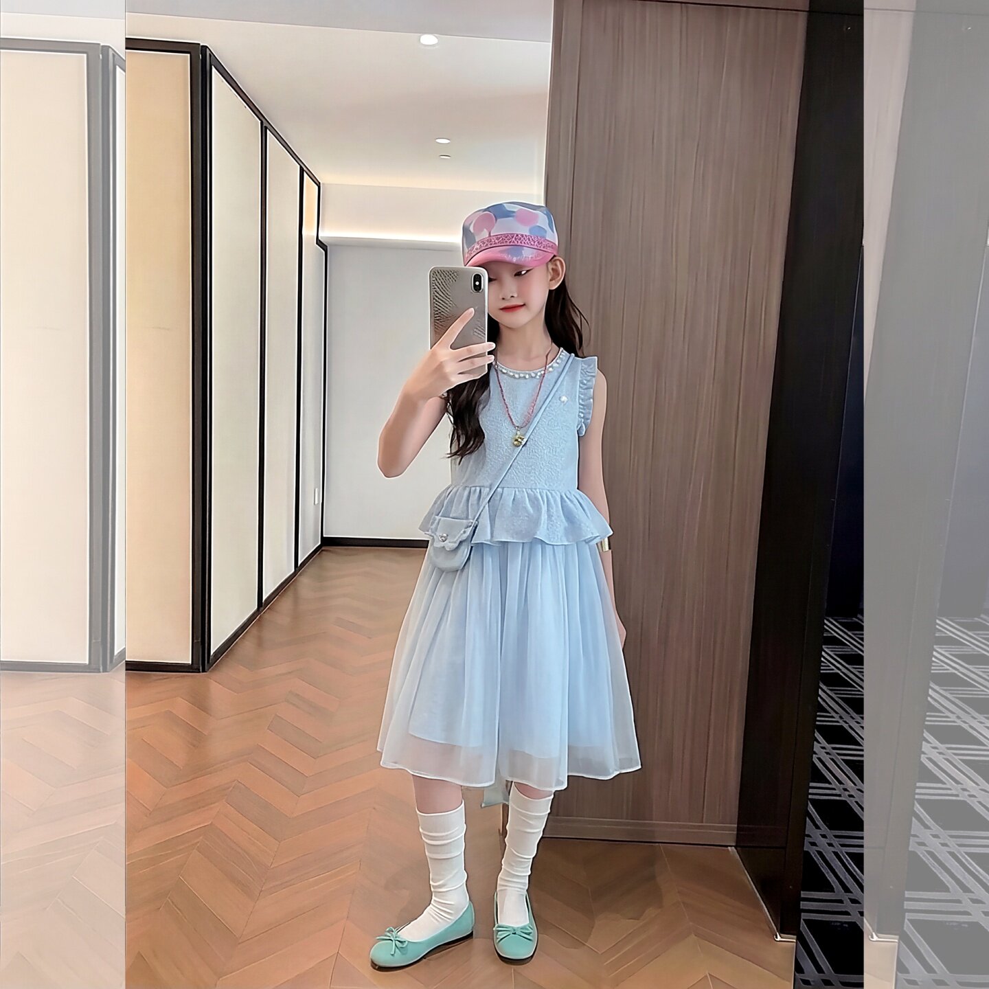 女童连衣裙夏季2026新款无袖圆领