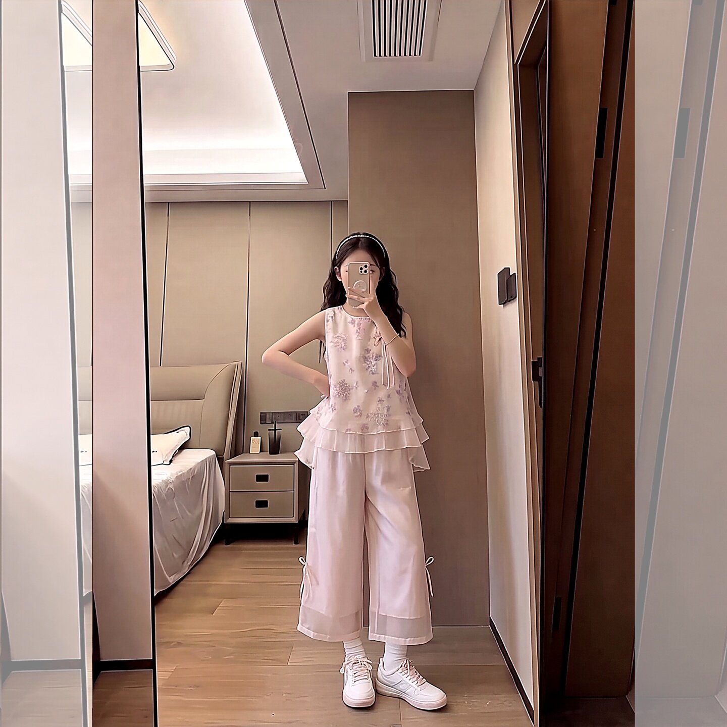 女童夏季套装2026新款女孩国风中式背心上衣服儿童夏装刺绣两件套