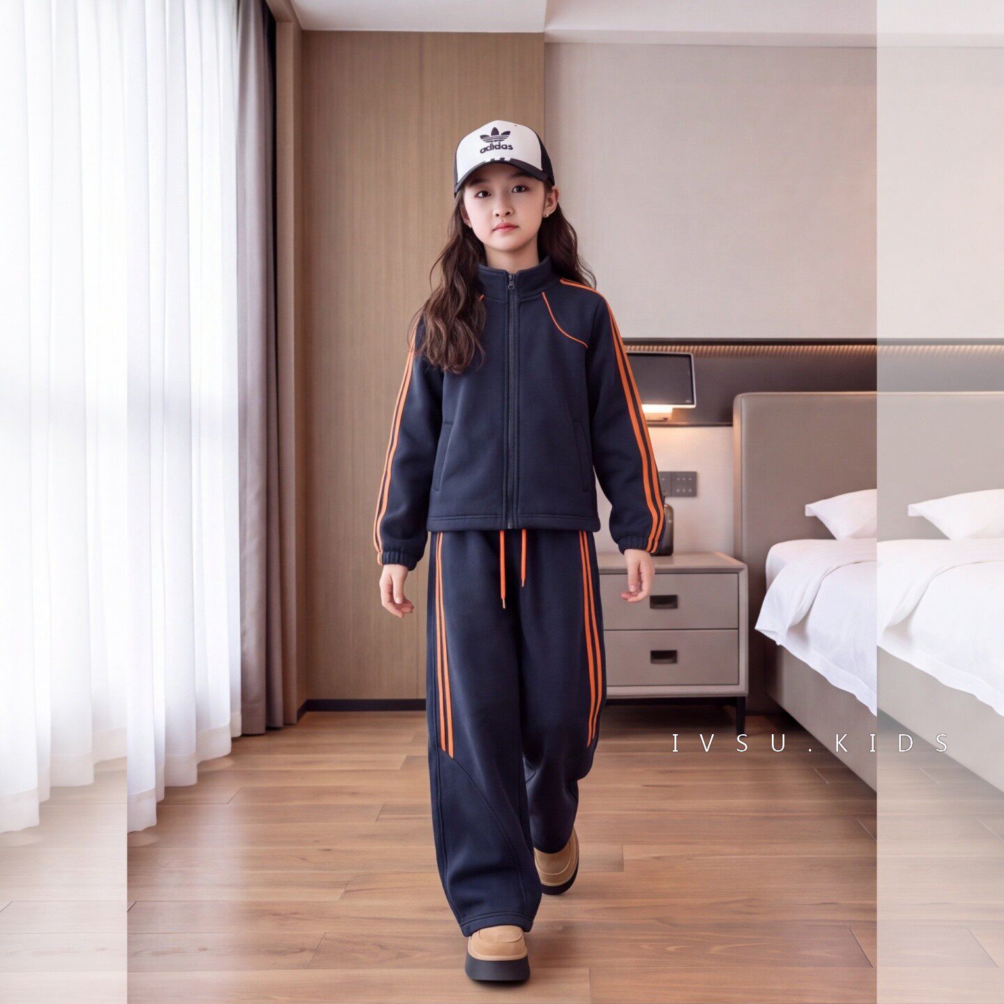女大童冬装立领宽松卫衣加绒加厚