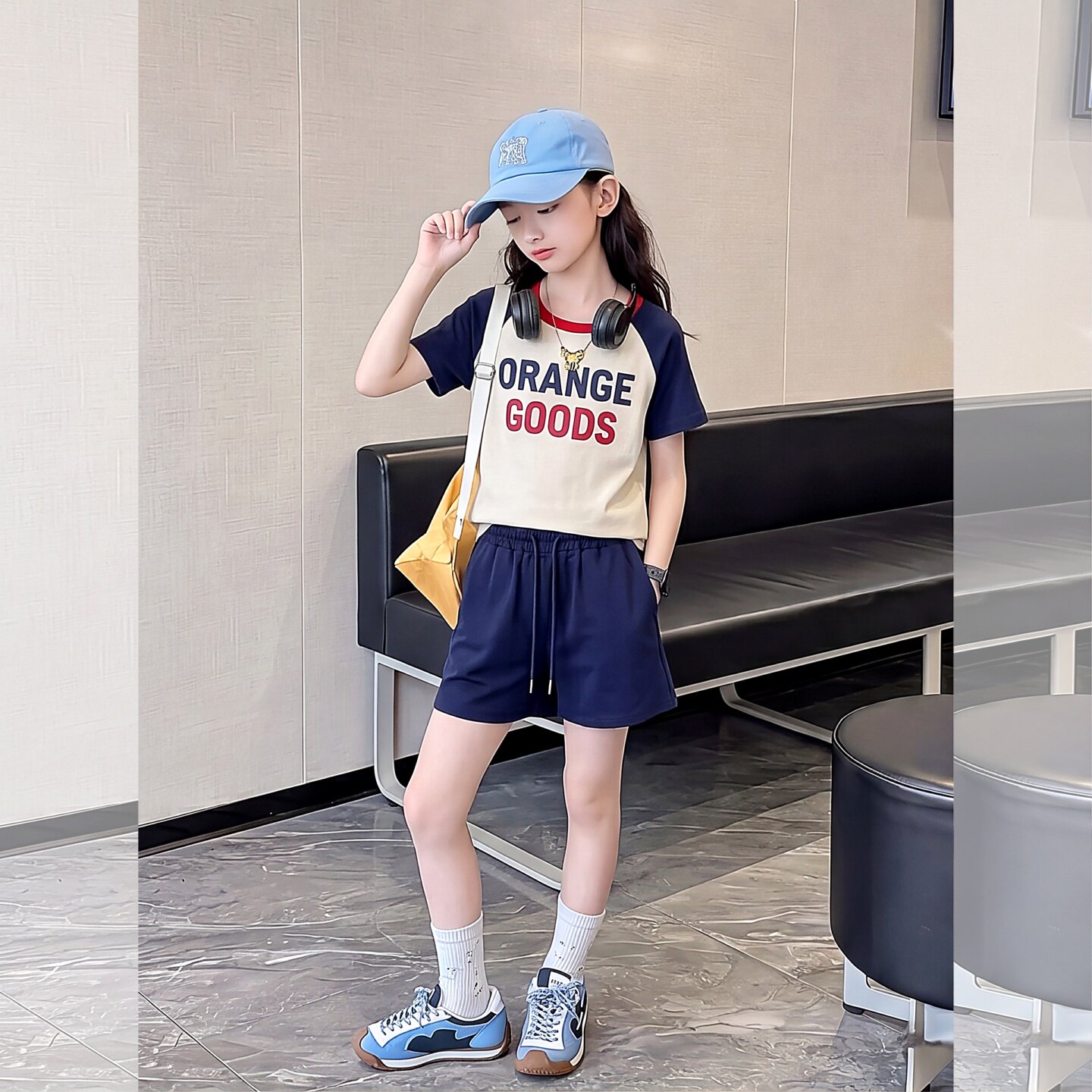 女童夏套装2026新款小女孩洋气薄款超好看女大童短袖短裤运动夏装