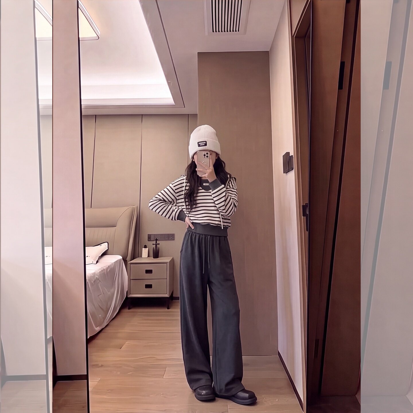 女童套装2026秋新款中大童条纹女
