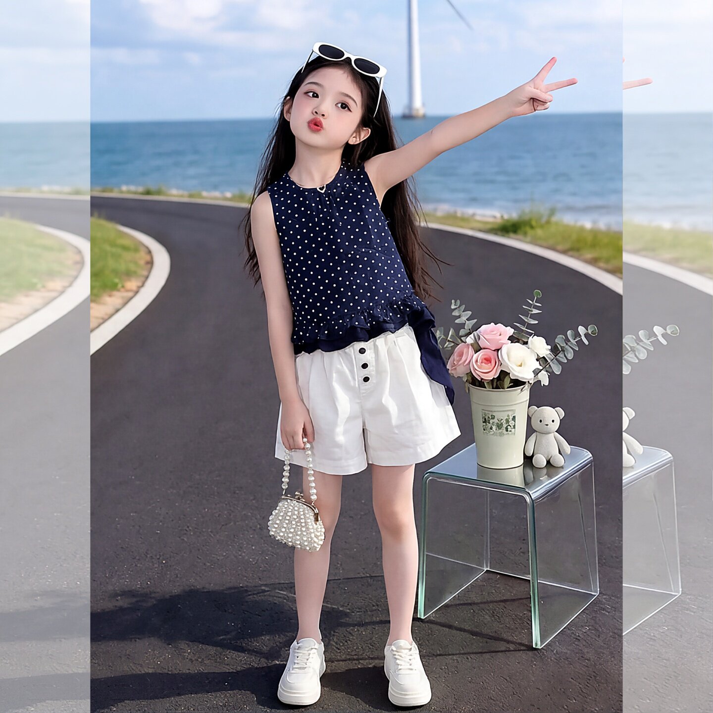 女童韩系夏套装2026新款儿童荷叶
