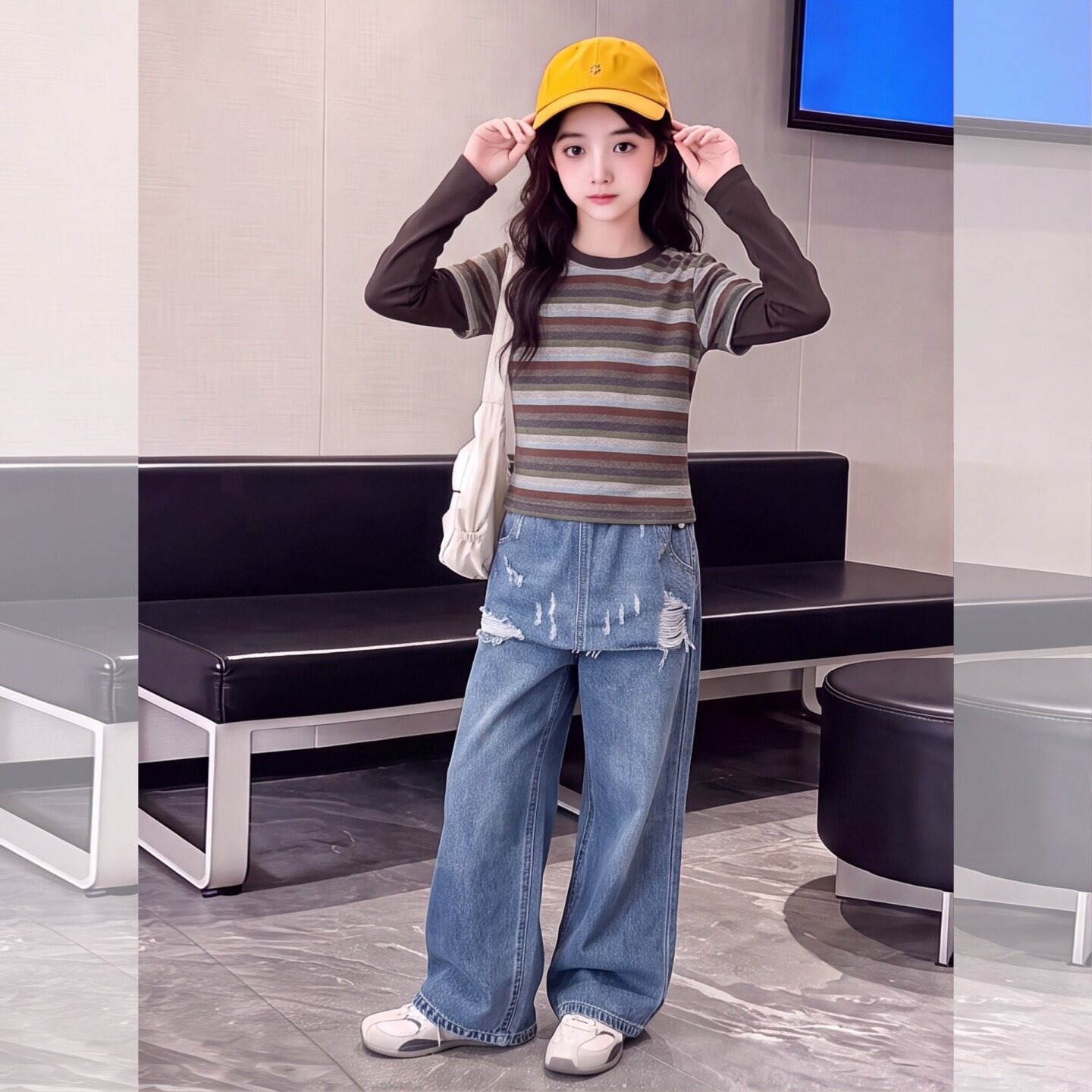 女大童秋装套装2026新款女孩假两