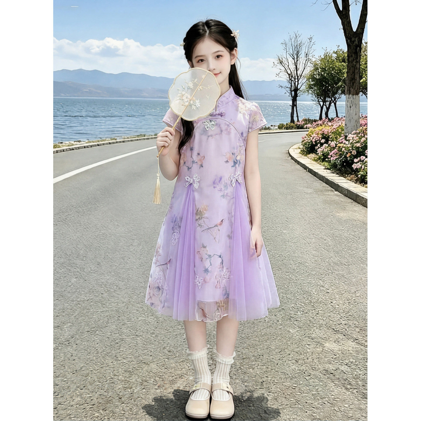 2026新款中式风女童旗袍裙夏季短