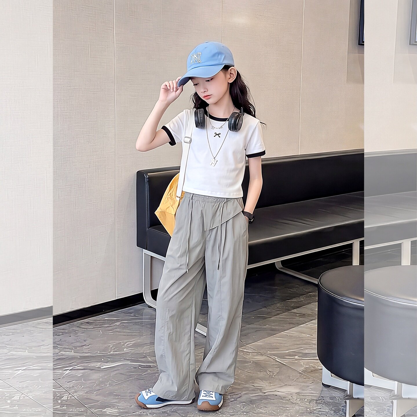 女童短袖T休闲裤套装夏新款蝴蝶9