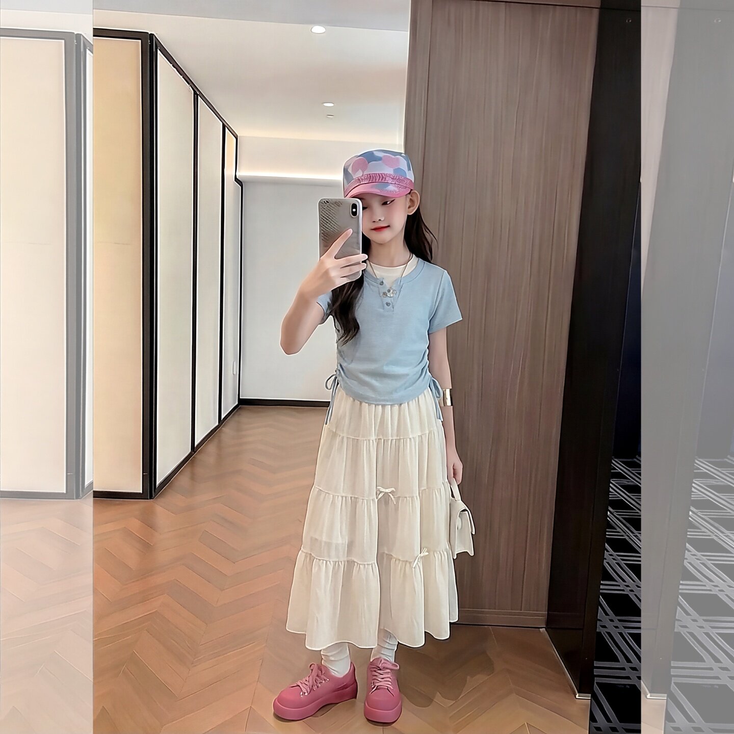 女童连衣裙夏季大童韩版短袖T恤