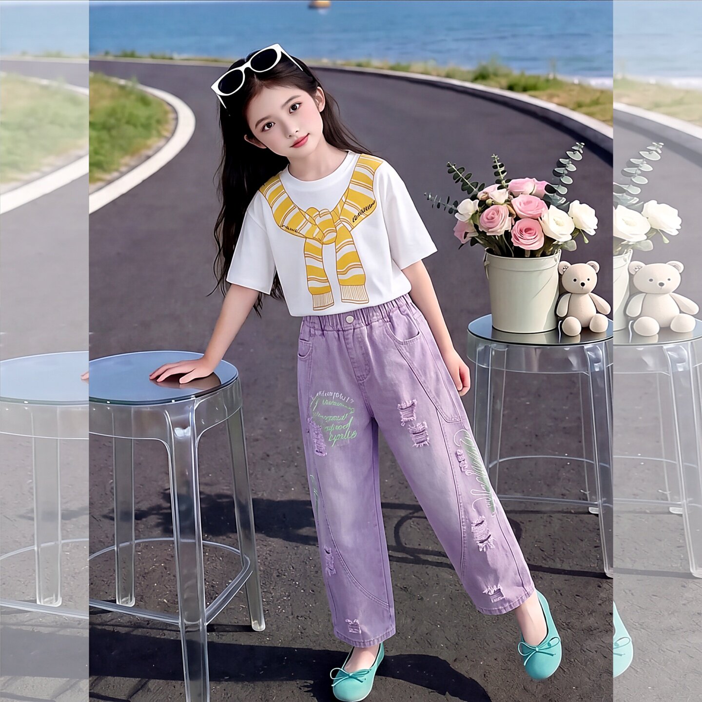 女童夏季休闲套装2026儿童宽松显