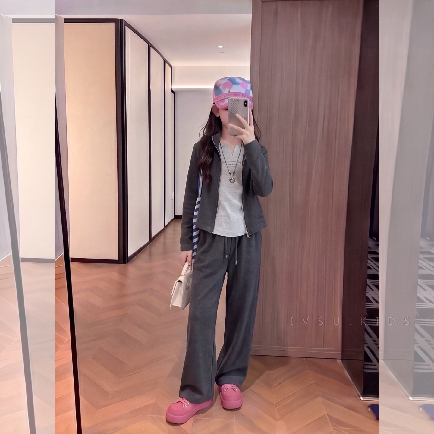 女童秋装2026新款套装儿童假两件