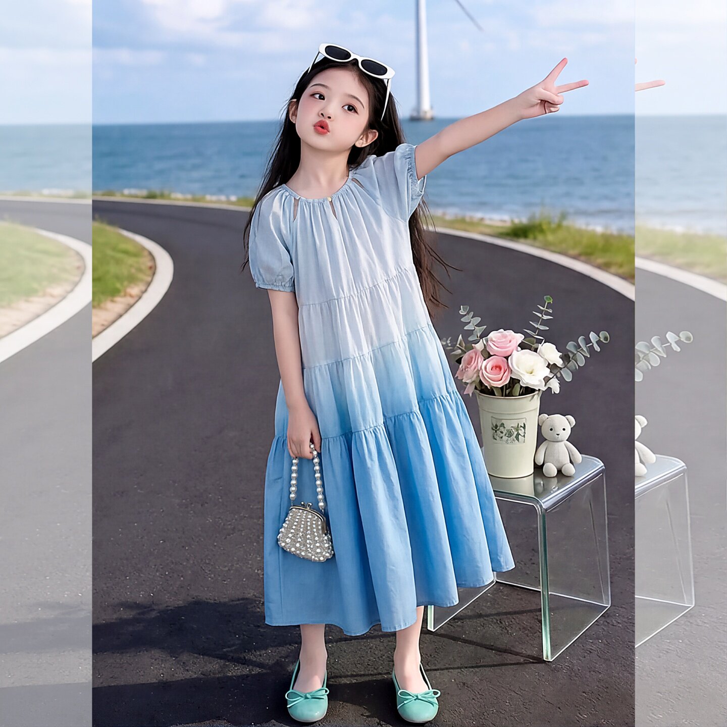 女童夏装连衣裙2026新款儿童泡泡