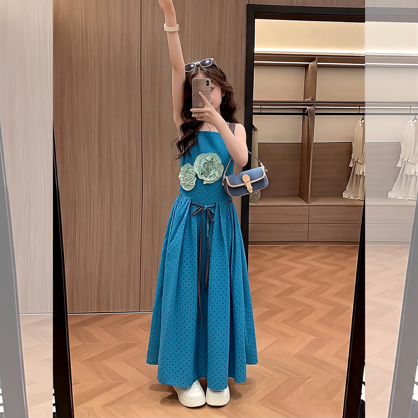 女童无袖背心连衣裙2026夏季复古