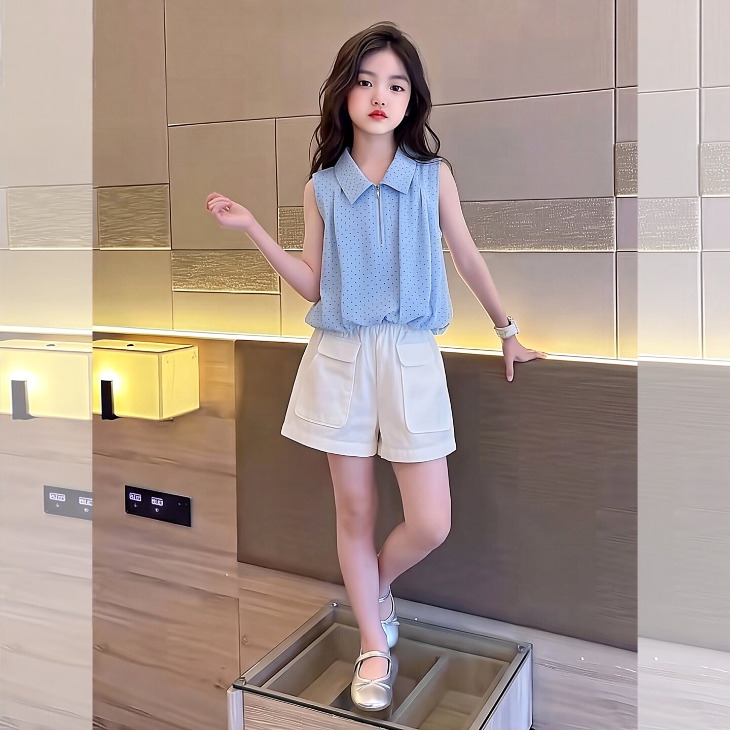 女童夏季套装2026新款女大童夏天