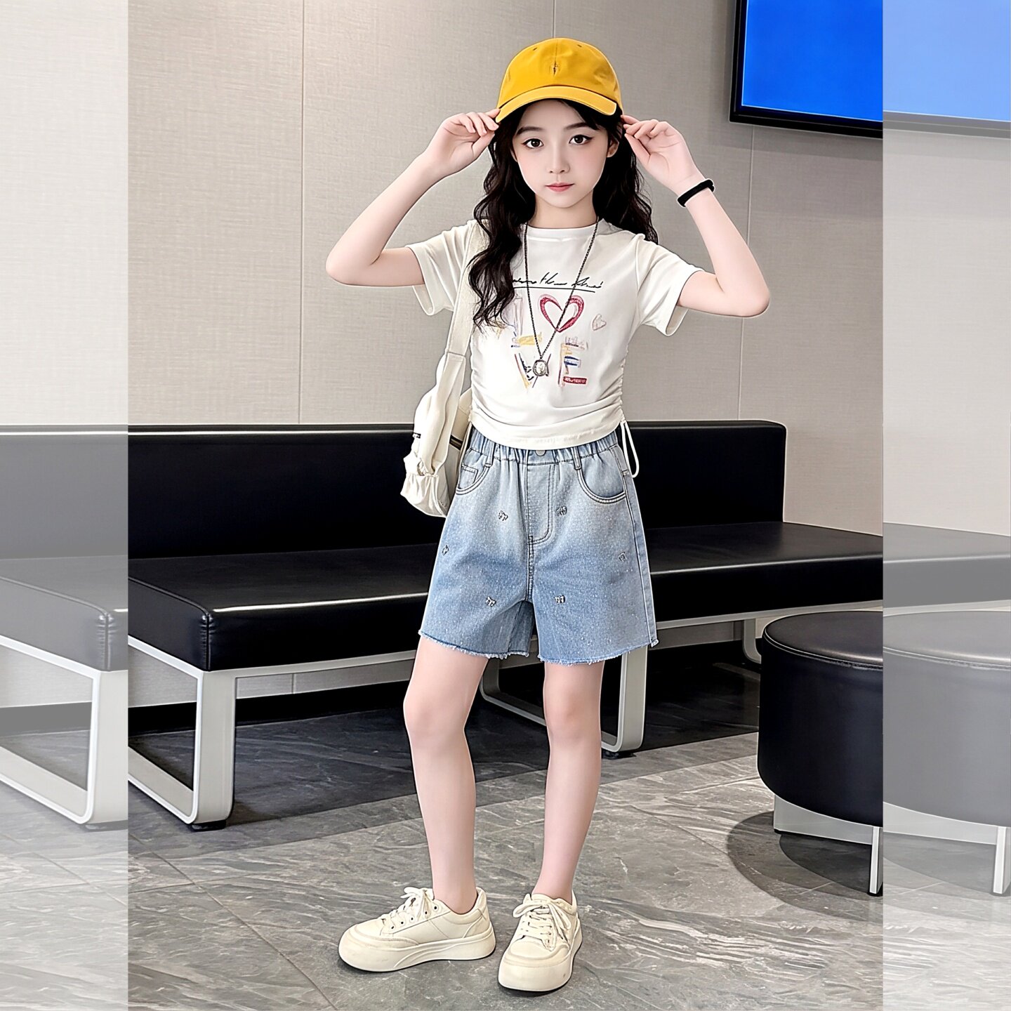 女童牛仔短裤夏季2026新款