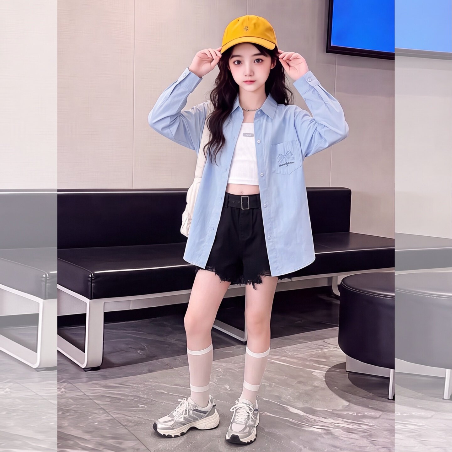 女童秋装衬衫2026新款女孩大童秋