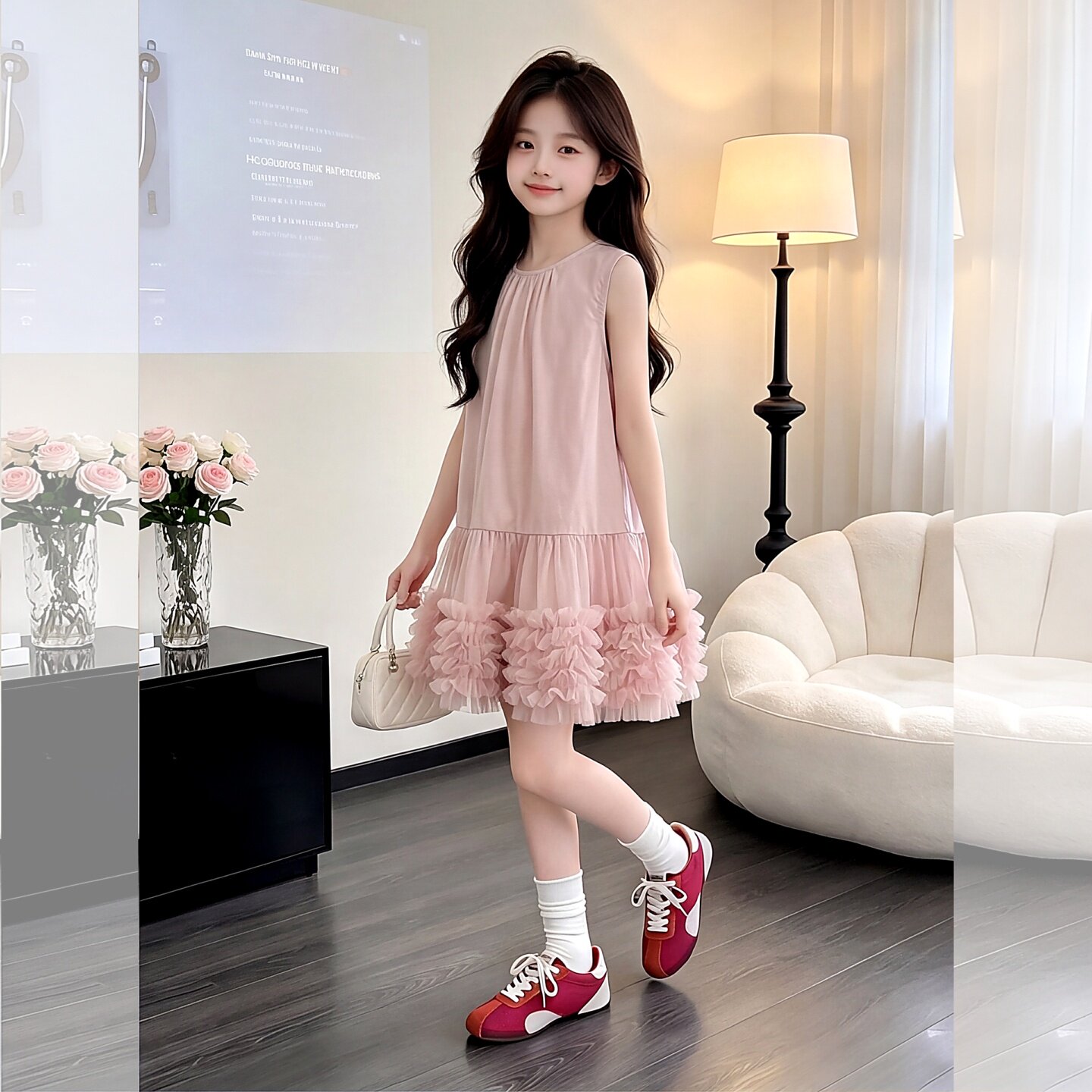 女童裙子洋气夏新款2026中大童女