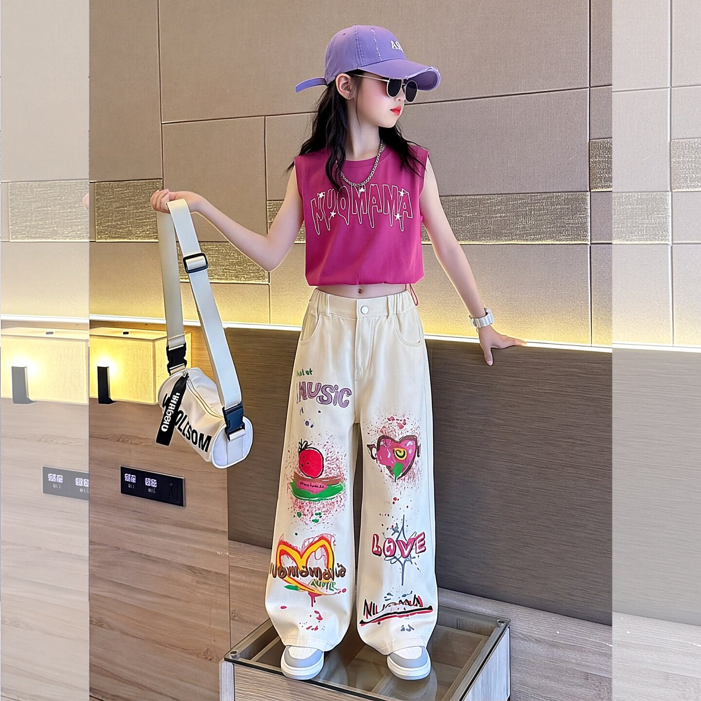 女童夏季牛仔裤大童女孩爵士舞
