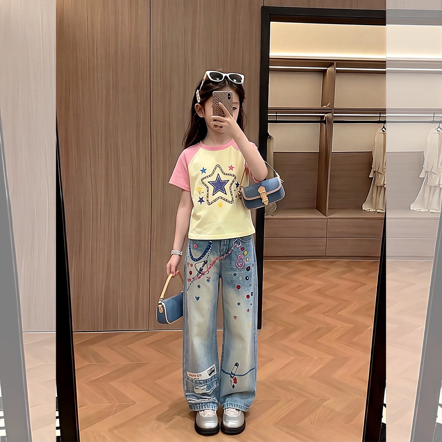 女童夏季星星短袖休闲套装2026新