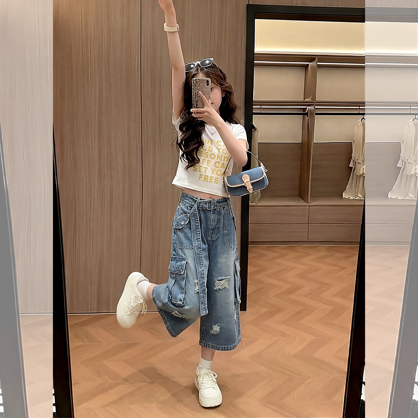 女童夏破洞牛仔裤2026新款儿童洋