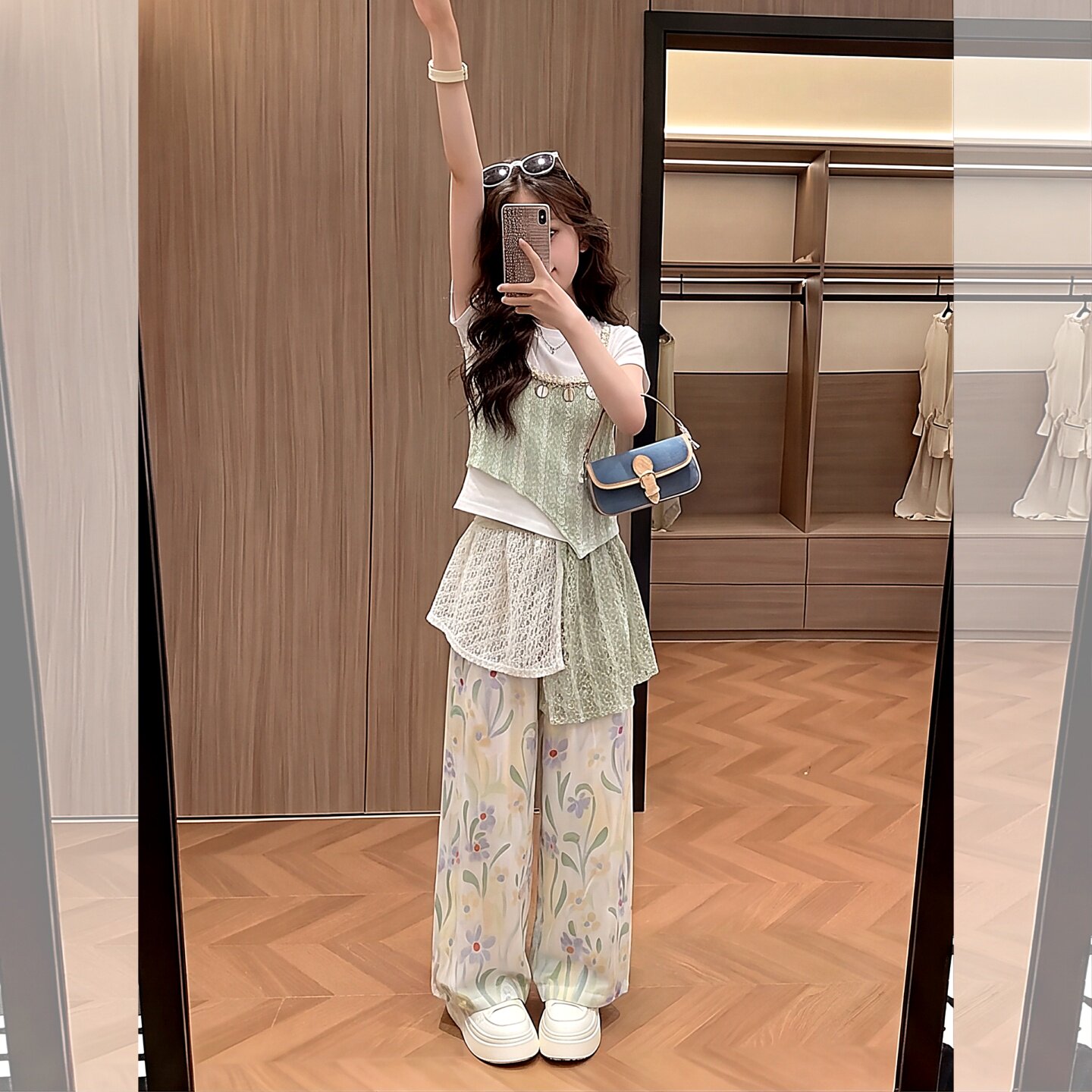 女童套装夏季2026新款高领无袖背