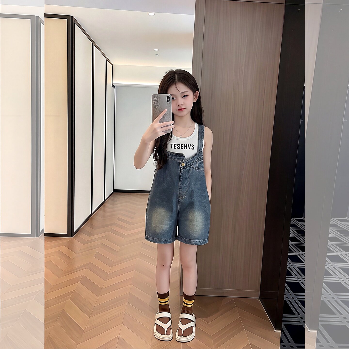 儿童牛仔背带裤2026新款夏装小女