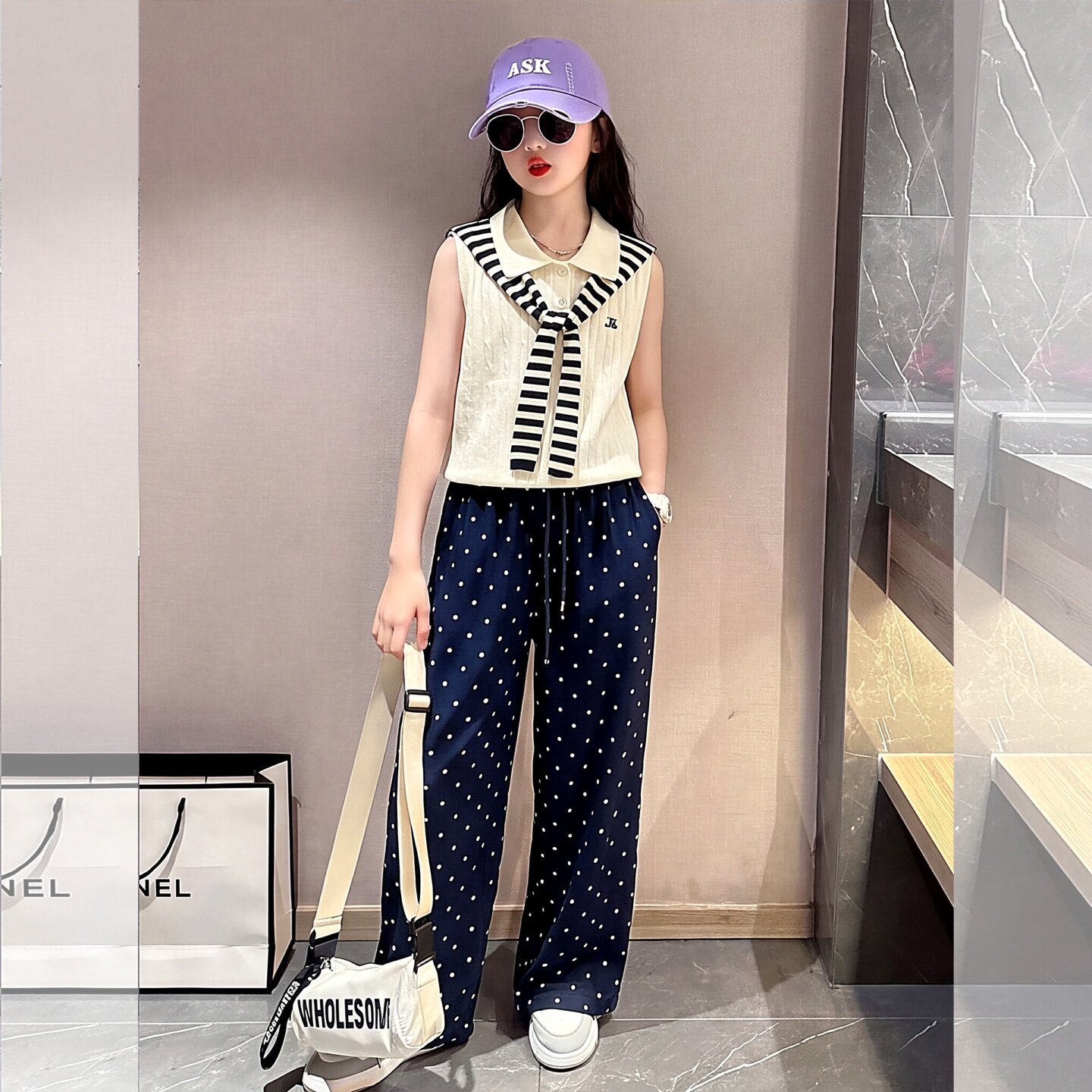 2026夏装女童套装儿童披肩无袖