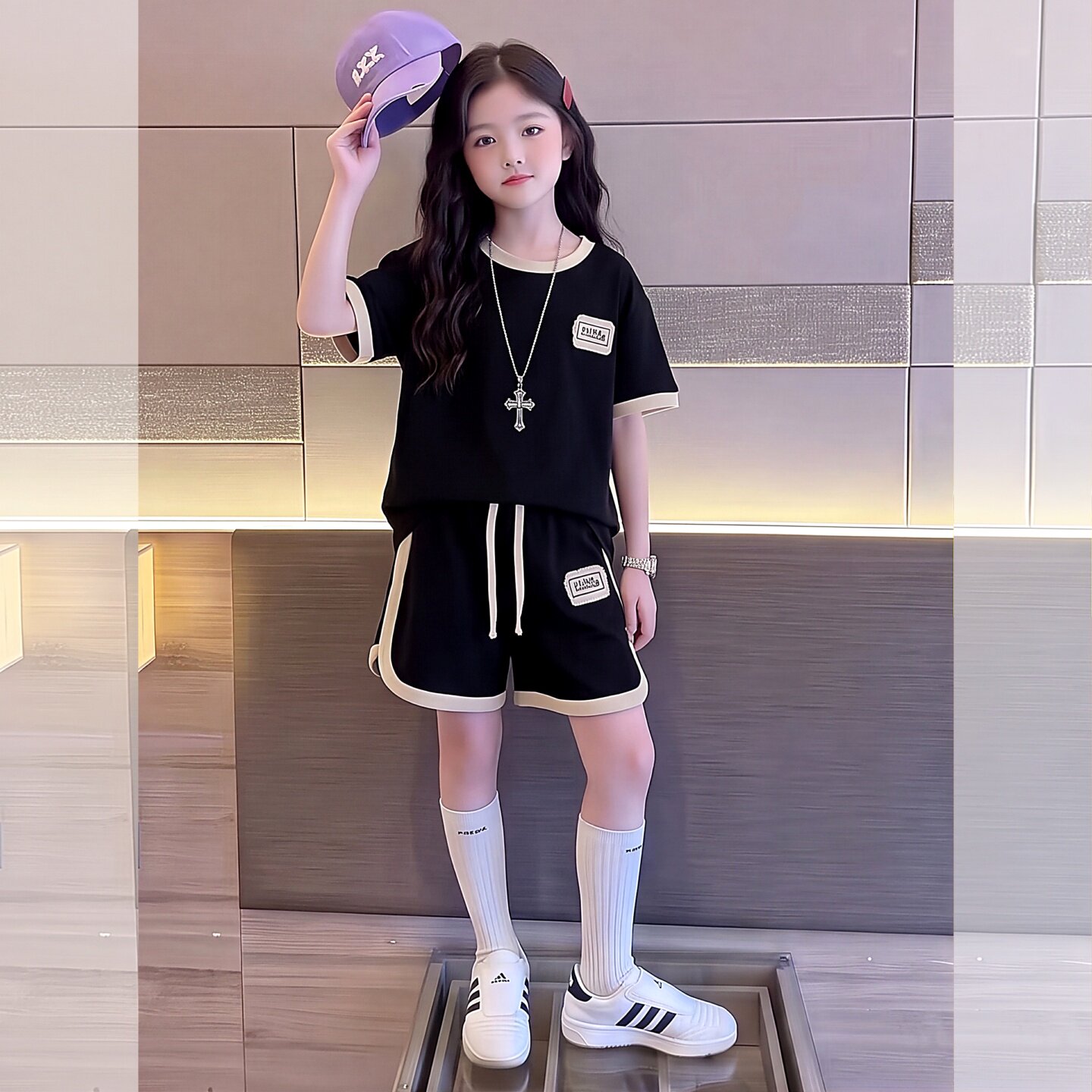 女童夏日运动休闲套装2026新款儿