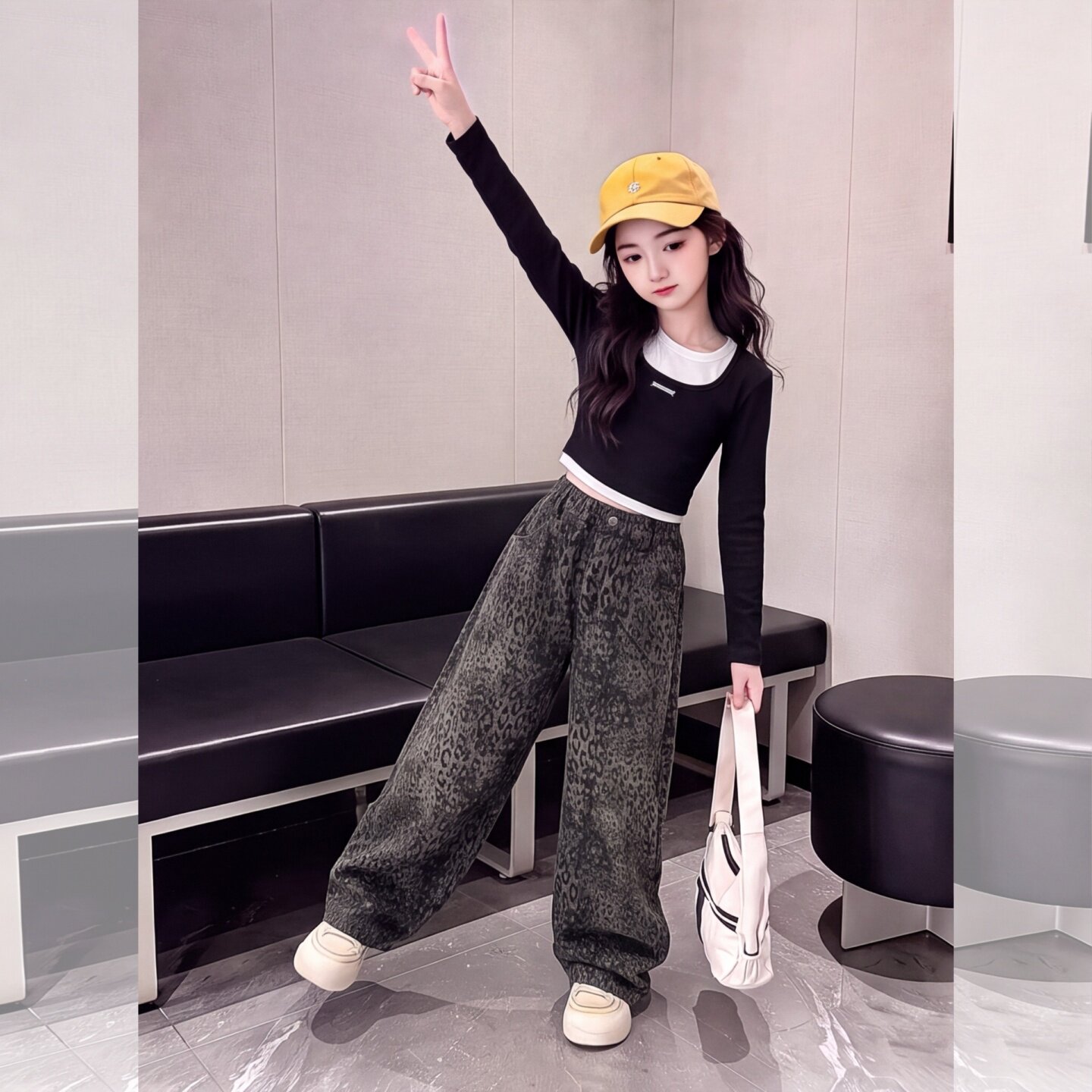 女大童牛仔裤秋季新款穿搭炸街裤