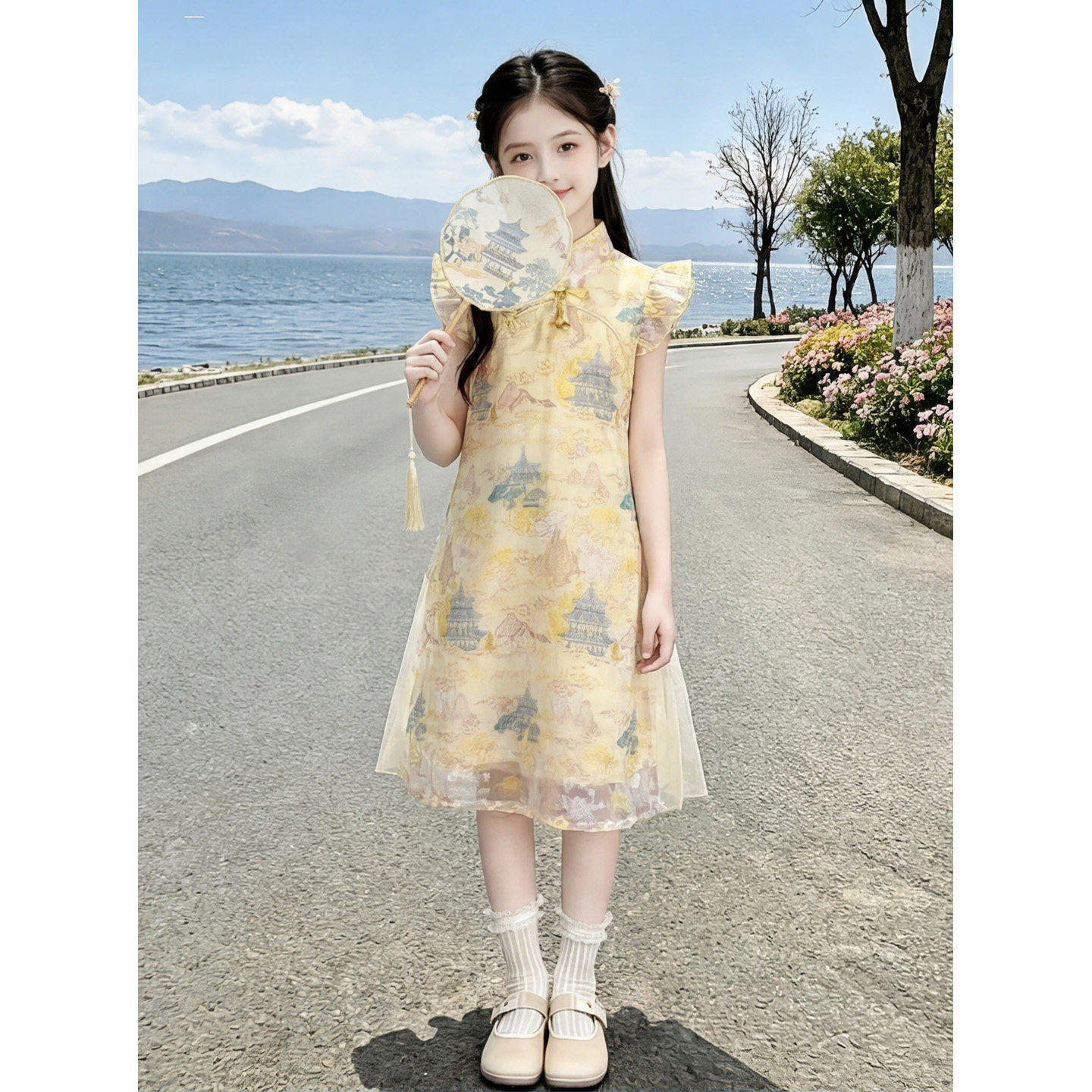 女童旗袍裙青花瓷2026夏装儿童袍