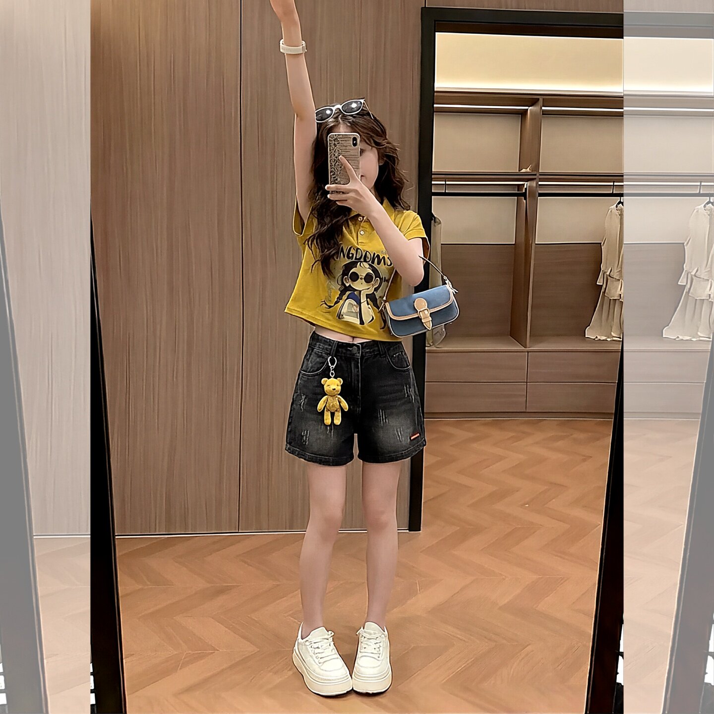 女童夏套装韩版中大童卡通印花女