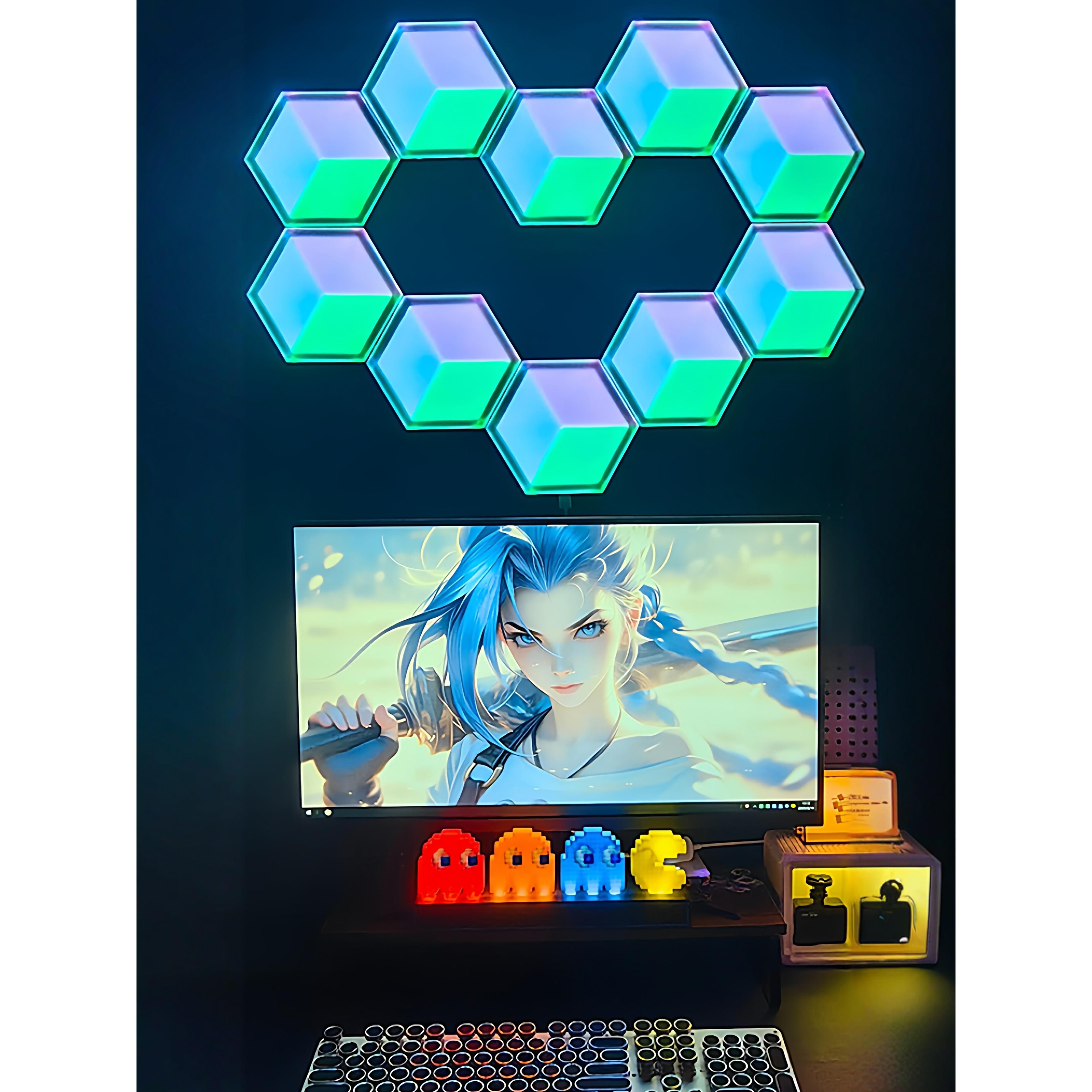 RGB电竞房氛围灯六边形立体3D视觉效果量子灯奇光板LED智能背景灯