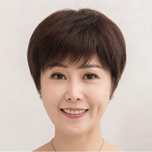 女发女士短发中老年假发真发短直发卷发老年人化疗送妈妈假发头套