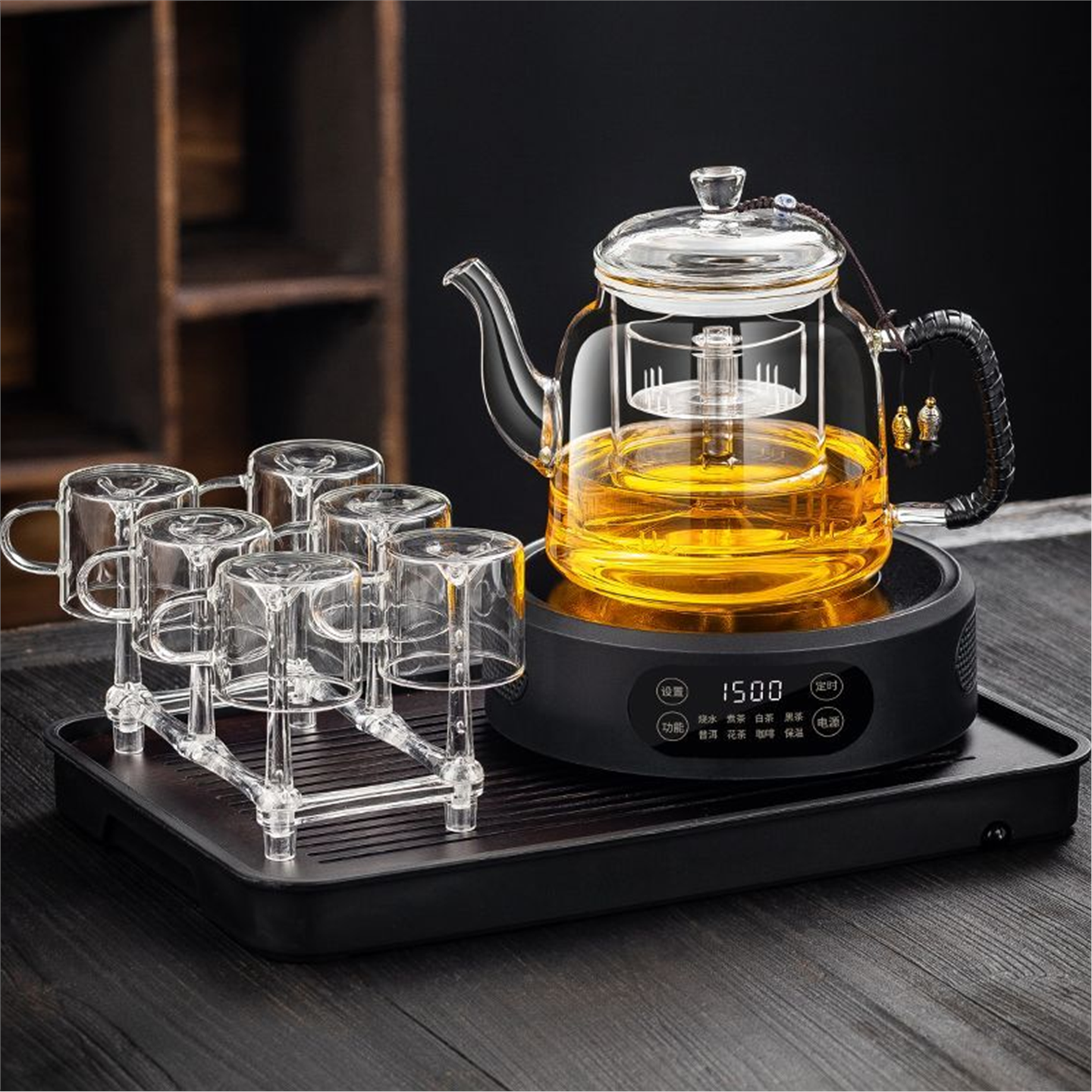 蒸煮玻璃全泡煮茶套装加厚烧新款茶壶器具一体茶具大容量水电陶炉