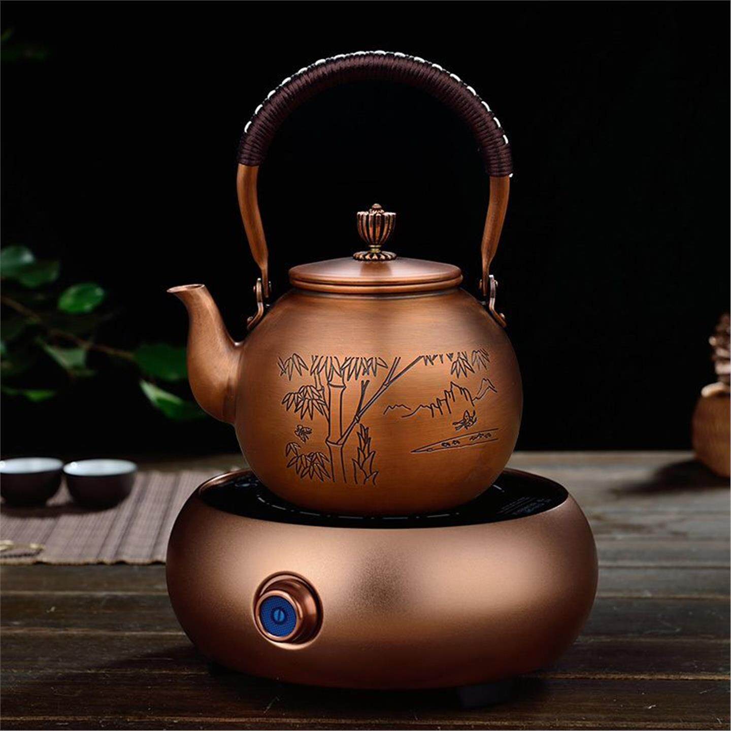 茶具电陶炉铜烧手工壶紫套