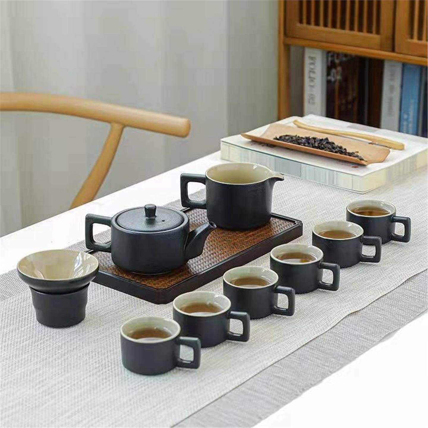 茶壶茶具公道茶杯茶杯一整套套装盖碗家用黑陶陶瓷功夫茶器滤泡
