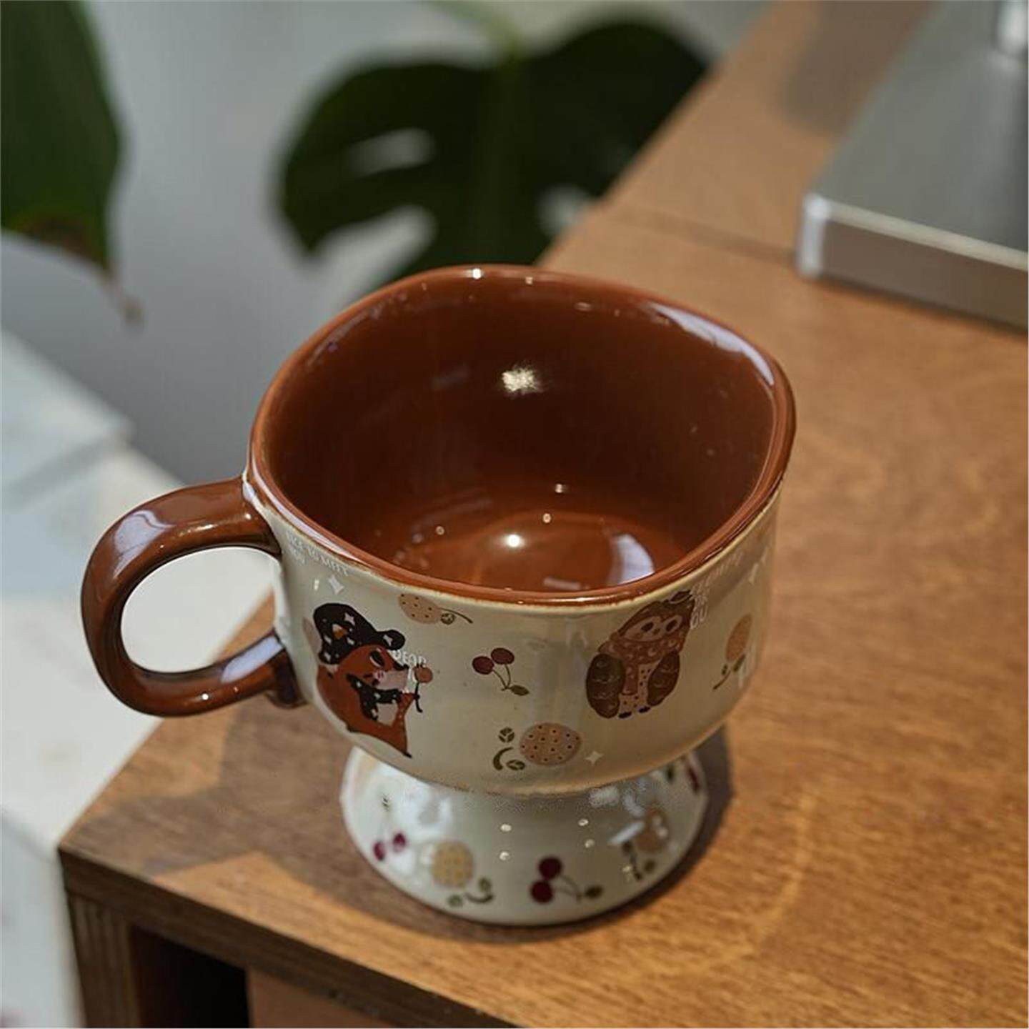 礼物陶瓷糖色高脚杯可爱猫