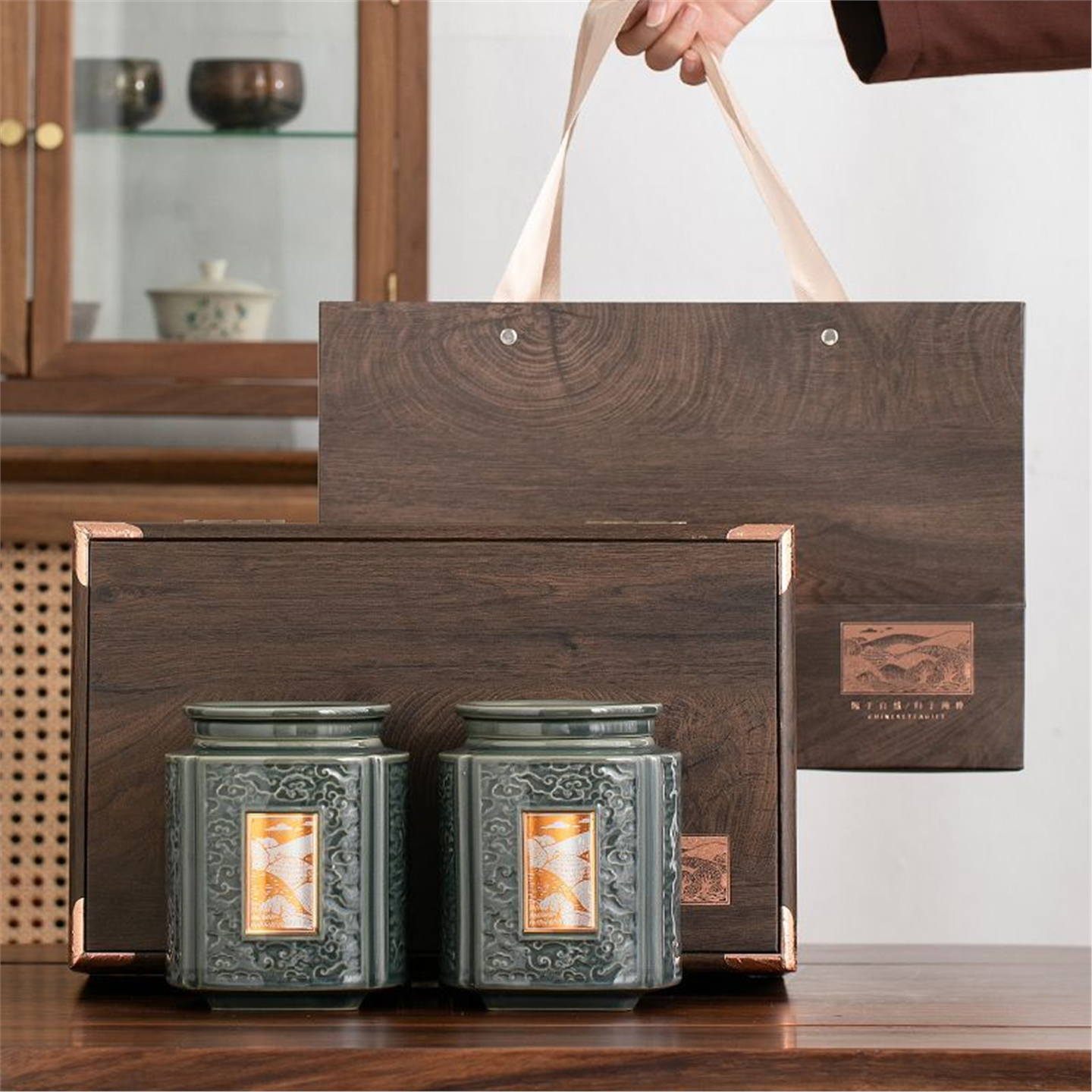 金骏眉红茶普洱定制复古高档空盒包装盒空礼盒中式礼盒装茶叶罐