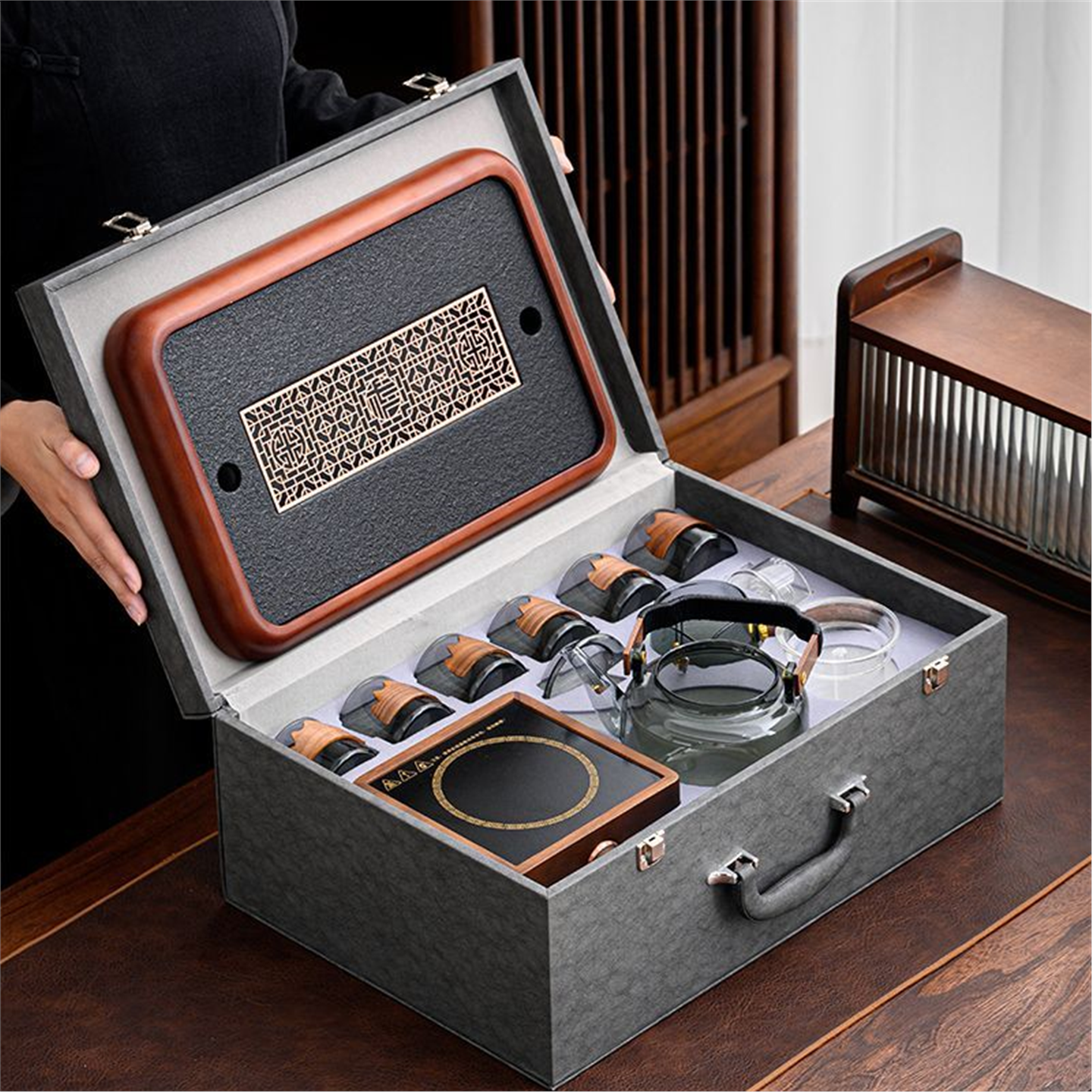 茶炉带功夫茶具茶盘LOGO煮套装送礼器定制新款煮茶电陶炉家用礼盒