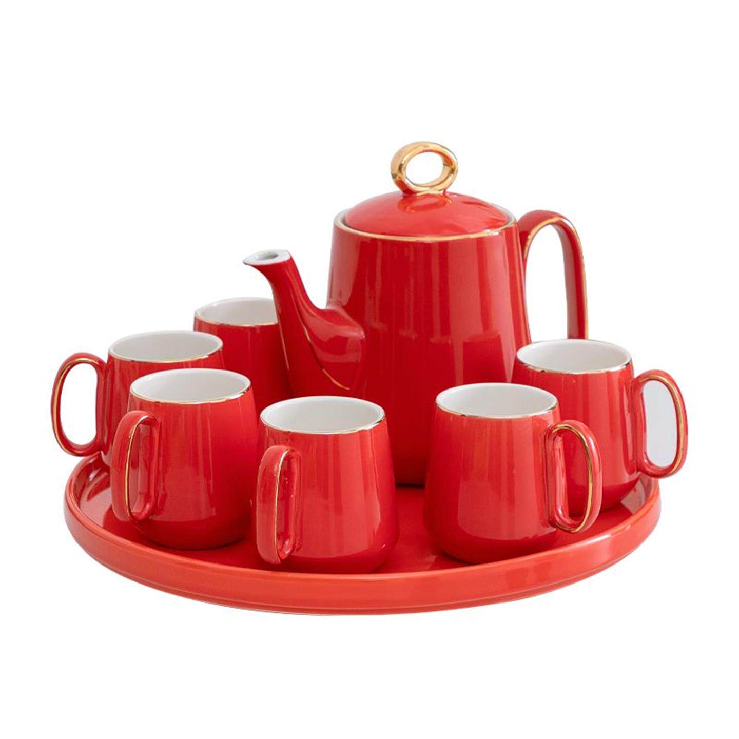 家庭礼品杯子杯子茶杯家用套装高颜值套水杯耐高温客厅轻奢陶瓷杯