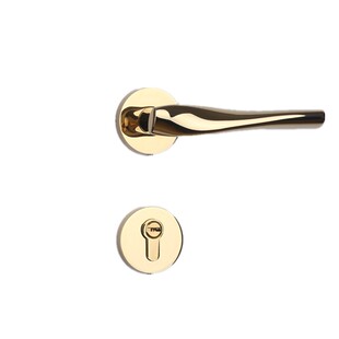 依佰利黑色静音门锁 卧室房门锁室内实木门把手分体锁PVD金色 美式