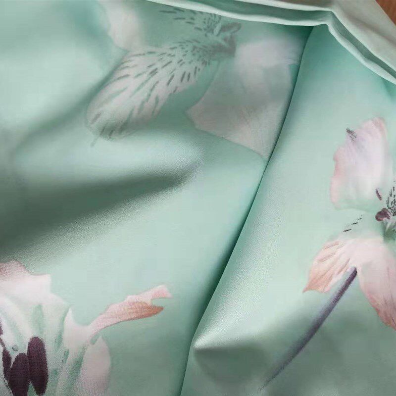 多花色纯棉60支长绒棉贡缎四件套标准双人1.8米床200*230被套