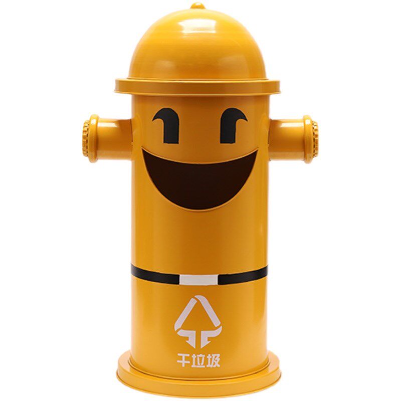 美式消防栓卡通分类垃圾桶铁艺幼儿园奶茶店户外公园复古大收纳桶