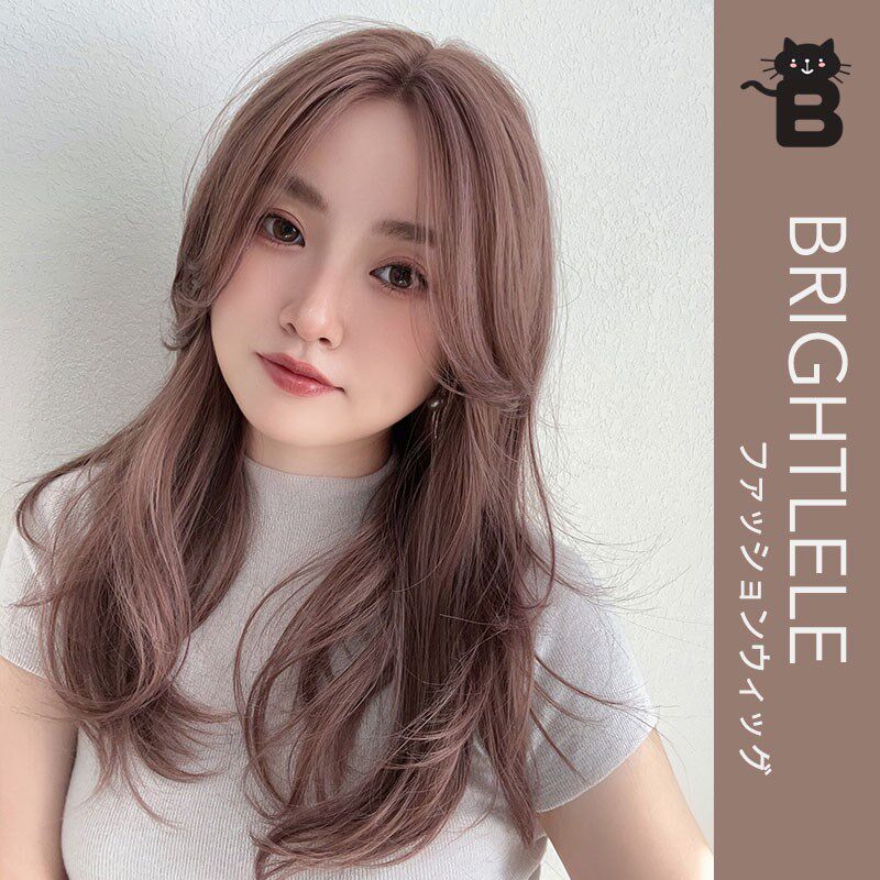 前额全蕾丝八字刘海假发 韩式氛围感温柔大卷蓬松自然分中假发女